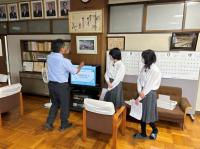 校長室でリハーサル