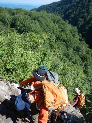 「トンビ岩」の登り