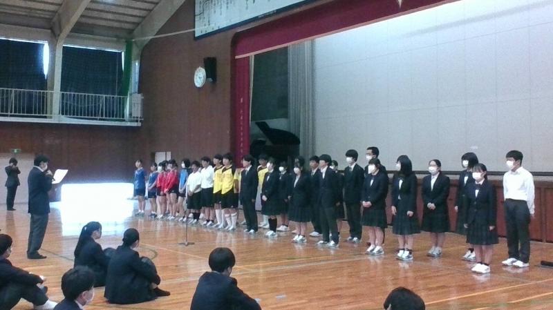 生徒会長の激励