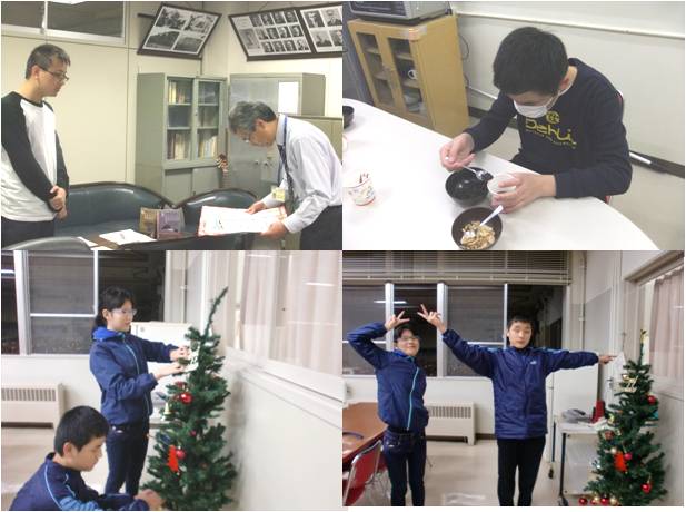 事前準備をする舎生たち