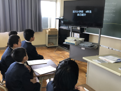 テレビに食いついています！