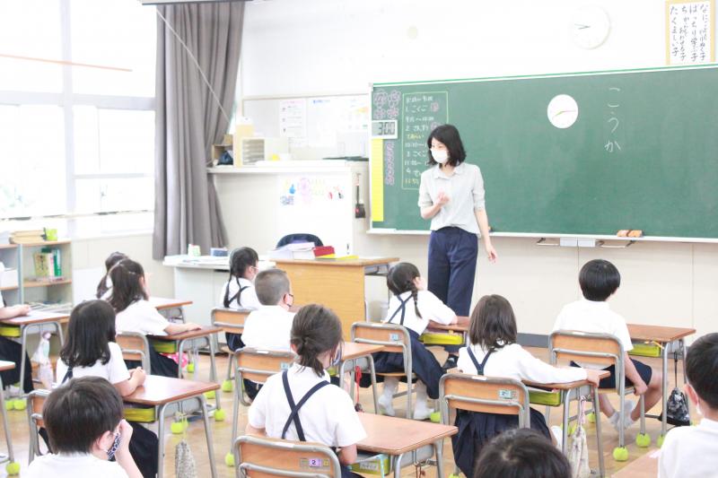 １年生、校下の練習をしたよ！