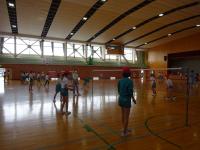 バトミントンクラブ　みんなで交代しながらラリーを楽しみました